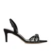 Ginissima Women's Daisy Black Crystals And Satin Sandals Lower Heel In Black