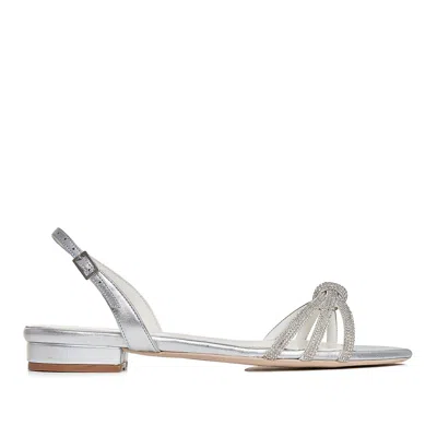 Ginissima Women's Daisy Sandals, Genuine Leather, Round Toe, Silver