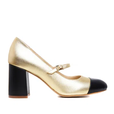 Ginissima Women's Gold Carrie Round Toe Mary-jane