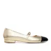 Ginissima Women's Gold Mimi Round Toe Mary-jane In Gold
