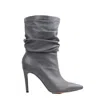 Ginissima Women's Grey Gray Leather Eva Boots In Grey