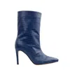 Ginissima Women's Ilona Blue Jeans Boots, Embossed Leather, Short In Blue