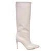 Ginissima Women's Ilona Grey Boots Embossed Leather, Under Knee In Grey