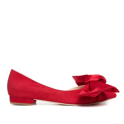 Ginissima Women's Red Samantha Ballerinas With Bow
