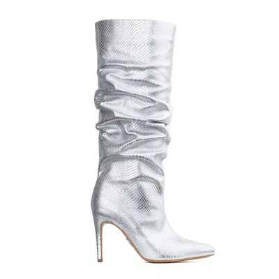 Ginissima Women's Silver Leather Eva Boots