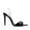 Ginissima Thea Black Patent Leather Sandals In Black