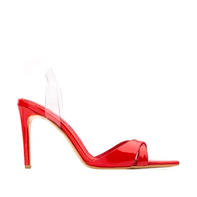 GINISSIMA WOMEN'S THEA BLOODY RED PATENT LEATHER SANDALS
