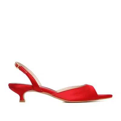 Ginissima Women's Vicky Red Sandals - Kitten Heels