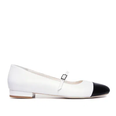 Ginissima Women's White Mimi Round Toe Mary-jane