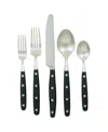 Ginkgo Lyon Ebony Flatware 20 Piece Set, Service For 4 In Black