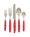 Ginkgo Lyon Poppy Flatware 20 Piece Set, Service For 4 In Red