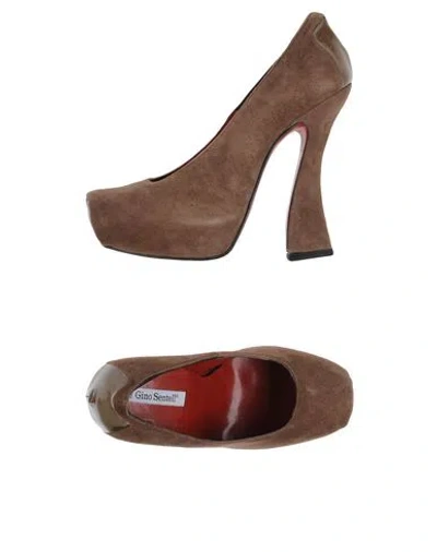 Gino Sentell® Gino Sentell Woman Pumps Khaki Size 8 Soft Leather In Beige