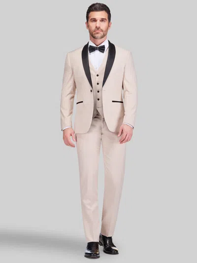 Gino Vitale Big & Tall Men's Slim Fit 3-piece Tuxedo In Neutral