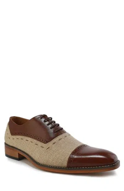Gino Vitale Cap Toe Oxford In Brown