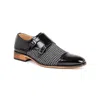 Gino Vitale Houndstooth Monk Shoe In Black
