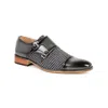 Gino Vitale Houndstooth Monk Shoe In Grey