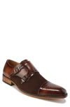 Gino Vitale Double Monk Strap Loafer In Brown/brown