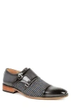Gino Vitale Houndstooth Monk Shoe In Gray