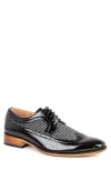 Gino Vitale Houndstooth Wingtip Derby In Black