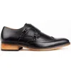 Gino Vitale Monk Strap Shoe In Black
