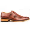Gino Vitale Monk Strap Shoe In Brown