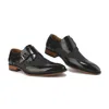 Gino Vitale Monk Strap Herringbone Dress Shoe In Black
