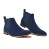 Gino Vitale Wingtip Chelsea Boot In Blue