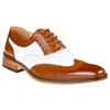 Gino Vitale Two-tone Wingtip Oxford In Beige