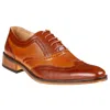 Gino Vitale Two-tone Wingtip Oxford In Brown