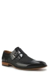 Gino Vitale Monk Strap Herringbone Dress Shoe In Black
