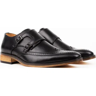 Gino Vitale Monk Strap Shoe In Black