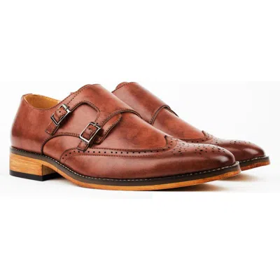 Gino Vitale Monk Strap Shoe In Brown