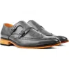 Gino Vitale Monk Strap Shoe In Gray