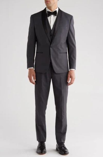 Gino Vitale Premium Slim Fit 3-piece Suit In Charcoal