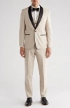 Gino Vitale Premium Slim Fit 3-piece Suit In Light Beige