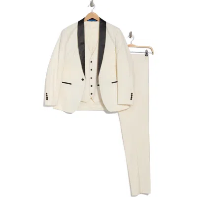 Gino Vitale Premium Slim Fit 3-piece Tuxedo In Ivory