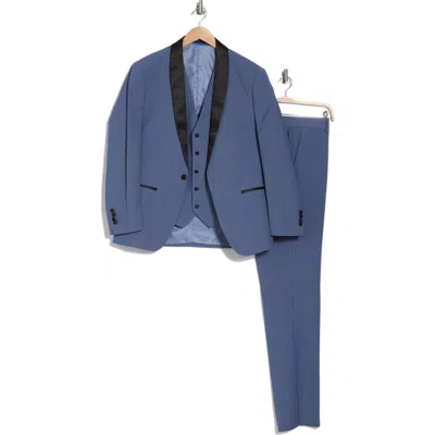 Gino Vitale Premium Slim Fit 3-piece Tuxedo In Slate Blue