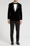 Gino Vitale Slim Fit 2-piece Velvet Suit In Black
