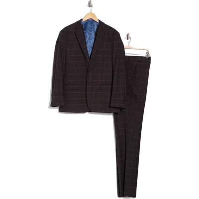 Gino Vitale Slim Fit 3-piece Plaid Suit In Navy