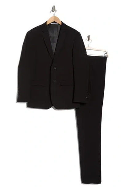 Gino Vitale Slim Fit Four-way Stretch Suit In Black