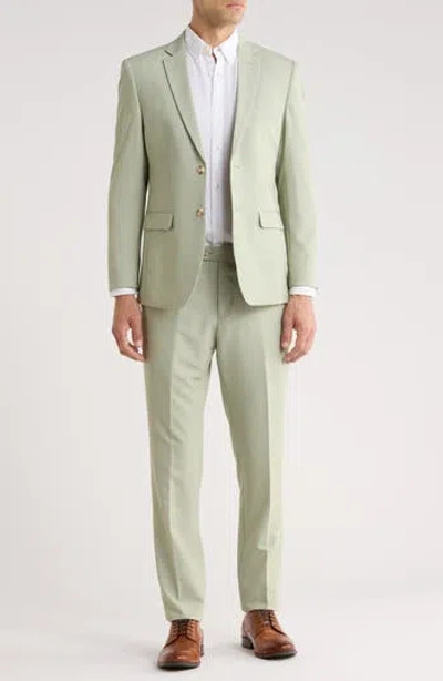 Gino Vitale Slim Fit Four-way Stretch Suit In Green