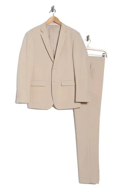 Gino Vitale Slim Fit Four-way Stretch Suit In Brown