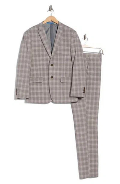 Gino Vitale Slim Fit Plaid Stretch Two-piece Suit In Gray