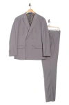 Gino Vitale Slim Fit Solid Double Breasted Suit In Gray