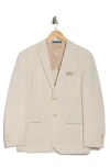 Gino Vitale Slim Fit Solid Linen Blend Blazer In Brown