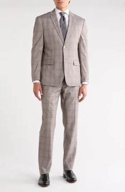Gino Vitale Slim Fit Two-piece Suit In Brown