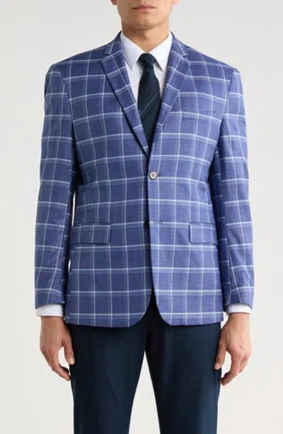 Gino Vitale Slim Fit Windowpane Blazer In Blue