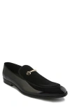 Gino Vitale Velvet & Patent Leather Bit Loafer In Black
