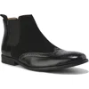 Gino Vitale Wingtip Brogue Two-tone Chelsea Boot In Black