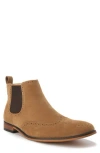 Gino Vitale Wingtip Chelsea Boot In Light Brown